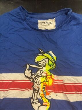 Iceberg Kids Royal Blue Pinocchio Graphic Short Sleeve Tee